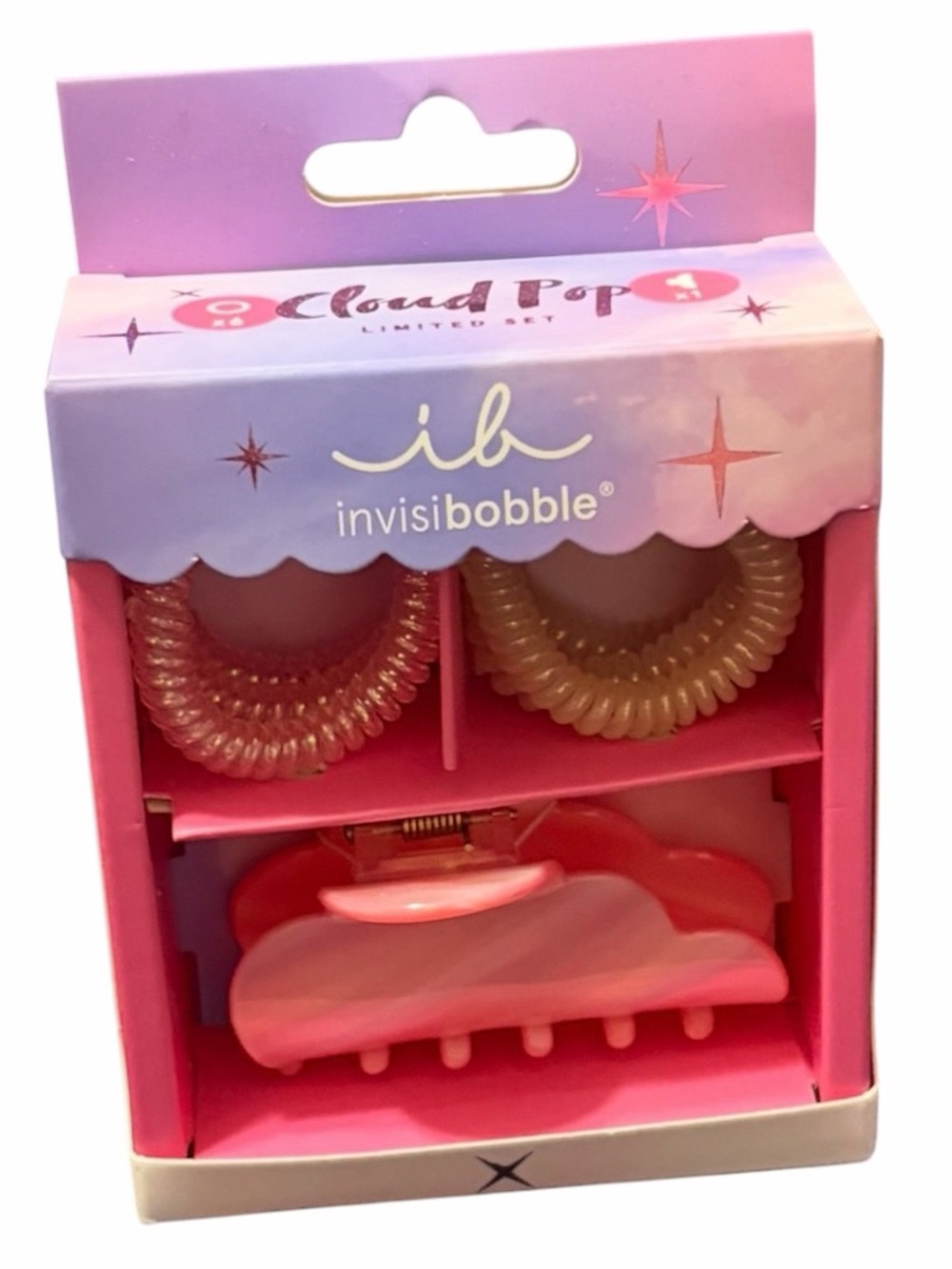 Invisibobbble CloudPOP Gift Set Hair Spirals & Claw Clip Brand New Girly Pretty